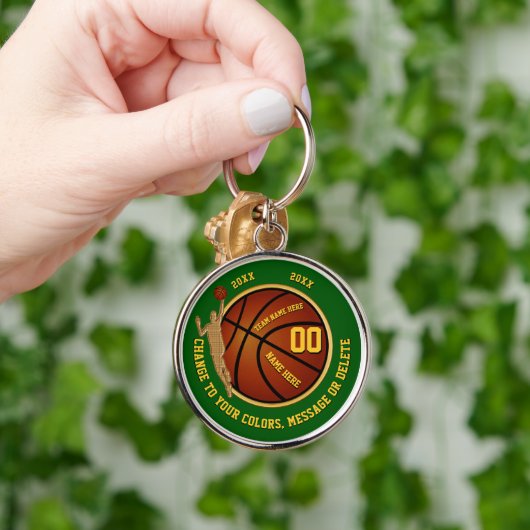 Groen gouden persoonlijke supervisie Basketball Gi Sleutelhanger (Hand)