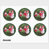 Groen & Gouden Prettig Kerstfeest FOTO Ronde Sticker (Vel)