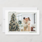 Groen & Gouden Strepen Seizoensgroeten Foto Holi Feestdagenkaart (Voorkant)