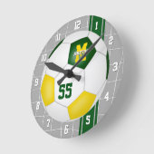 groen gouden team kleuren variantie streept voetba ronde klok (Hoek)