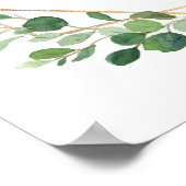 Groen Gouden Terrarium Baby Shower Welkomstbord Poster (Hoek)