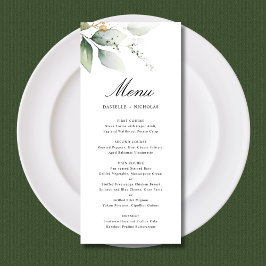 groen gouden tuin bladeren botanische bruiloft menu