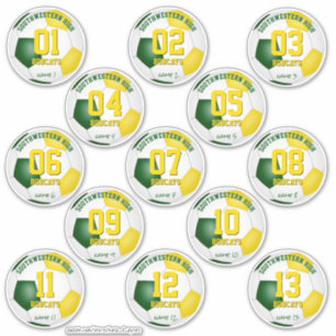 groen gouden voetbalteam kleuren cadeaus van 13 sticker