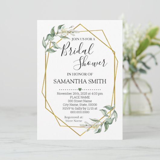 Groen gouden Vrijgezellenfeest Minimalistische bru Kaart (Staand voorkant)