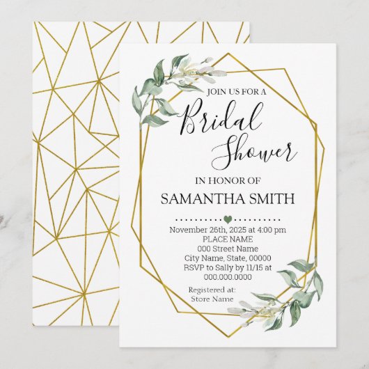 Groen gouden Vrijgezellenfeest Minimalistische bru Kaart (Voorkant / Achterkant)