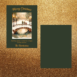  groen, gouden Waterverf kerststal