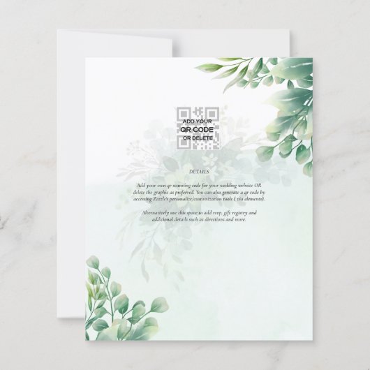 Groen Goudeucalyptus TROUW QR CODE Modern (Achterkant)