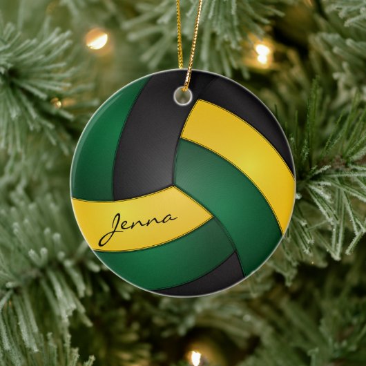 Groen, goudgeel en zwart 🏐 keramisch ornament (Boom)