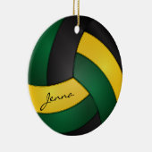 Groen, goudgeel en zwart 🏐 keramisch ornament (Rechts)
