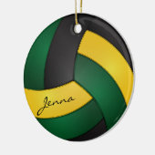 Groen, goudgeel en zwart 🏐 keramisch ornament (Links)
