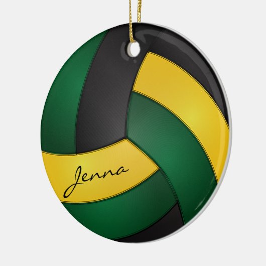 Groen, goudgeel en zwart 🏐 keramisch ornament (Links)