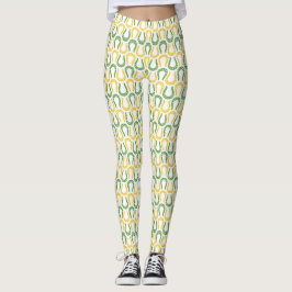 Groen & goudgeel Hoefijzer Leggings
