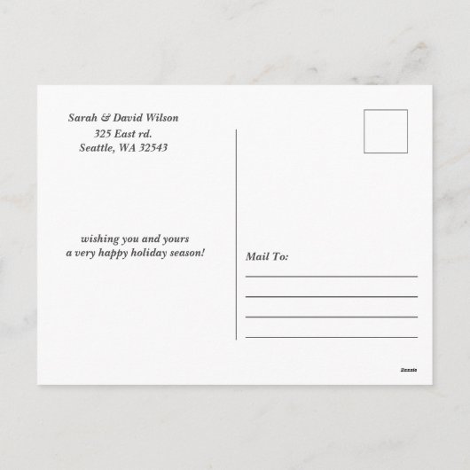 Groen goudgesteente niet traditioneel fotocollage feestdagenkaart (Achterkant)