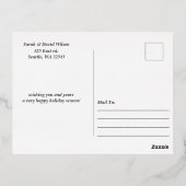 Groen goudgesteente niet traditioneel fotocollage folie feestdagen briefkaart (Achterkant)