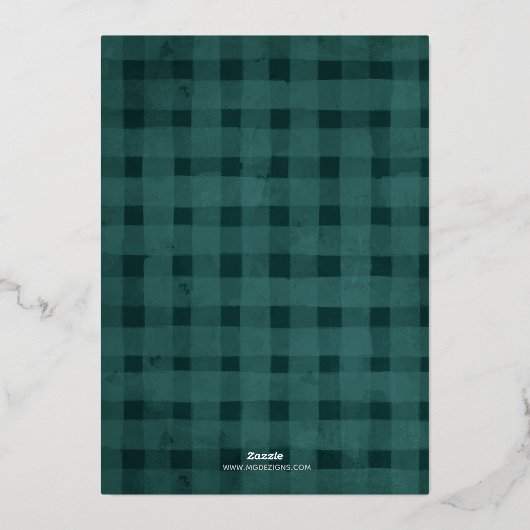 Groen goudgesteente niet traditioneel fotocollage folie feestdagenkaart (Achterkant)