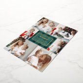 Groen goudgesteente niet traditioneel fotocollage folie feestdagenkaart (Gedraaid)