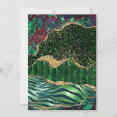 Groen goudglitter Oerwoud Agate Wedding Kaart (Achterkant)