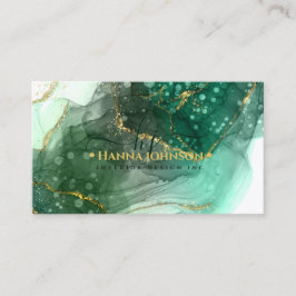 Groen goudmarmer Agate Monogram iinitial geode Visitekaartje