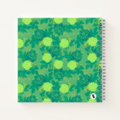 Groen goudmonogram Vette rozen Notitieboek (Achterkant)