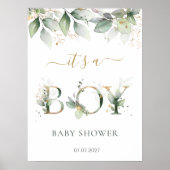 Groen goudolievraagtenteken voor Baby shower Poster (Voorkant)
