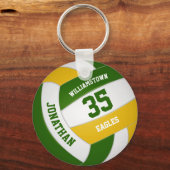 groen goudsportteam kleuren meisje volleybal sleutelhanger (Voorkant)