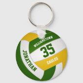 groen goudsportteam kleuren meisje volleybal sleutelhanger (Achterkant)