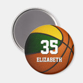 groen goudteam kleuren basketbalschool magneet (Voorkant / Achterkant)