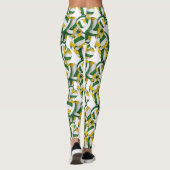 Groen goudteam kleuren girale volleybalken patroon leggings (Achterkant)