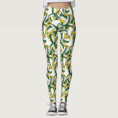 Groen goudteam kleuren girale volleybalken patroon leggings (Voorkant)