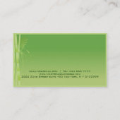 Groen Gradient Bamboe Meditatie Lessens Kaart Visitekaartje (Achterkant)