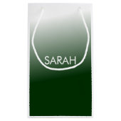 Groen gradiëntmonogram klein cadeauzakje (Achterkant)