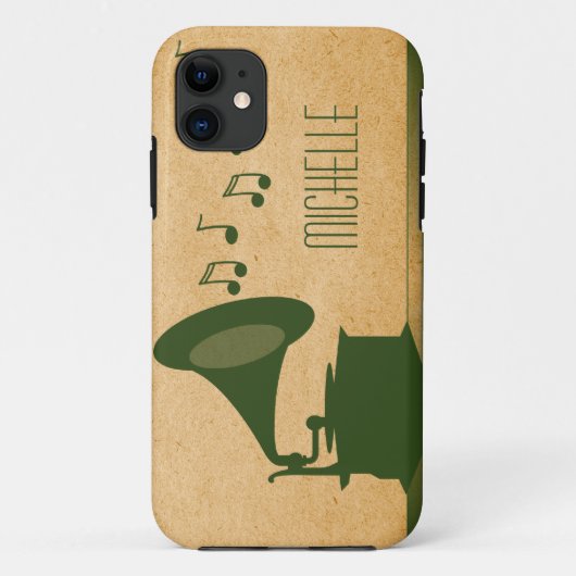 Groen Gramophone BT iPhone 5 Hoesje (Achterkant)