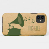 Groen Gramophone BT iPhone 5 Hoesje (Achterkant (horizontaal))