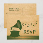 Groen  Gramophone RSVP Briefkaart (Voorkant / Achterkant)