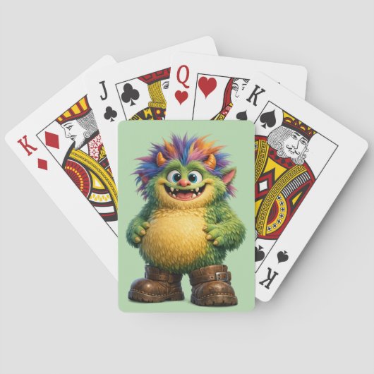 Groen Grappig Monster Pokerkaarten (Achterkant)
