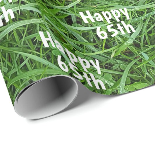 Groen gras 65th Birthday Wrapping Paper Cadeaupapier (Rol Hoek)