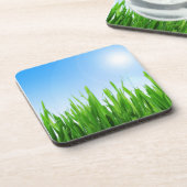 Groen gras Blauwe lucht Landschap-10826 Bier Onderzetter (Linkerzijde)