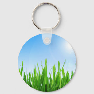 Groen Gras Blauwe Lucht Landschap-10826 Sleutelhanger