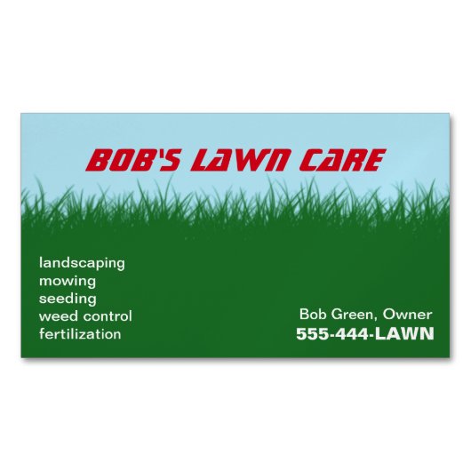 groen gras | Blauwe lucht Magnetisch Visitekaartje (Voorkant)