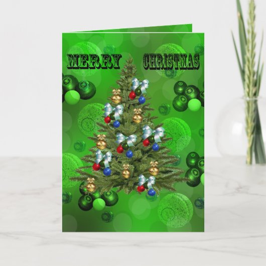 Groen gras bowls kerst ontwerp, kaart (Voorkant)
