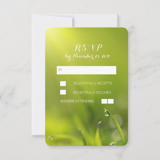 Groen gras bruiloft RSVP kaarten Kaartje (Voorkant)