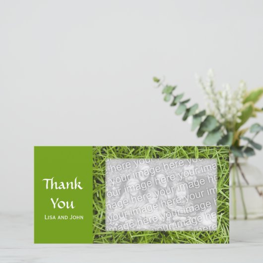 Groen gras Dank u Bedankkaart (Staand voorkant)