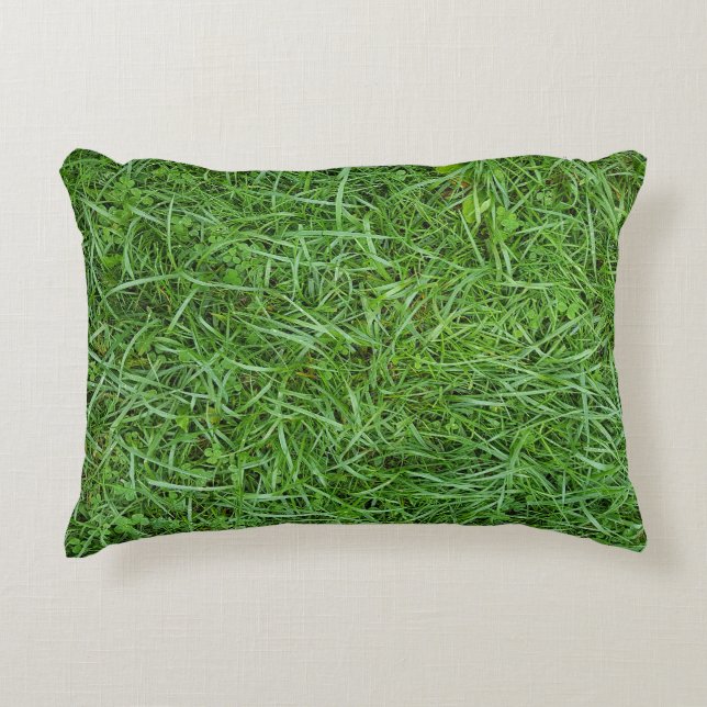 Groen Gras Decoratief Kussen (Voorkant)