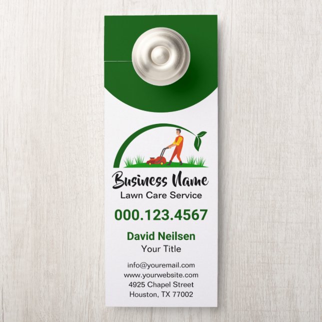 Groen gras Eenvoudige gazon Care Mowing Landscapin Deurhanger (Op knop)