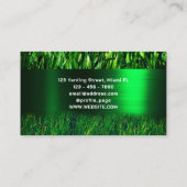 Groen gras en kunstmatig metaal visitekaartje (Achterkant)