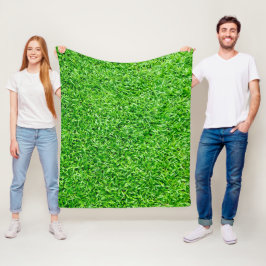 Groen gras fleece deken