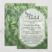 Groen Gras Foto, Casual Buitenfeest of Evenement Kaart (Voorkant / Achterkant)