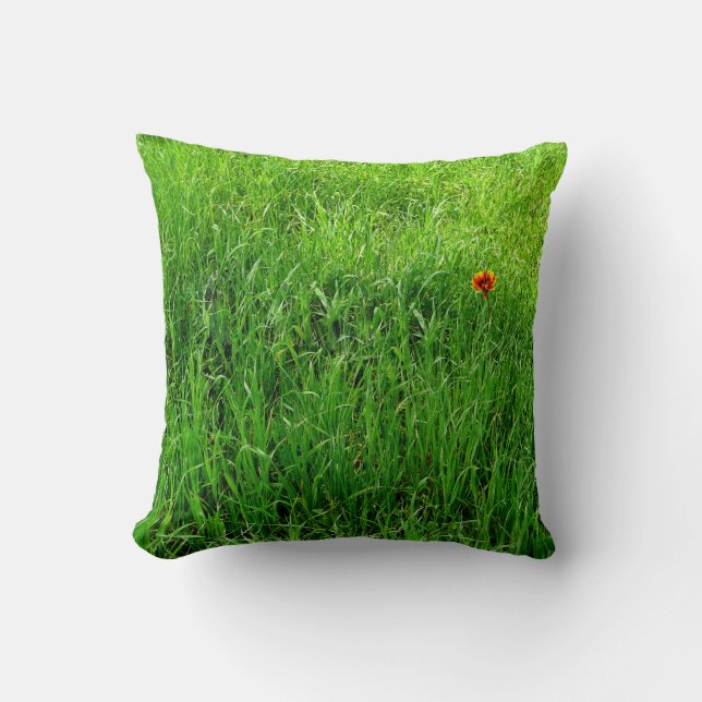 Groen Gras Foto Kussen (Voorkant)