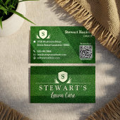 Groen gras gazon & Landscaping Monogram Crest Visitekaartje