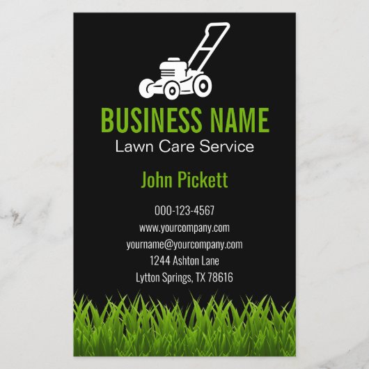 Groen gras gazon zorg maaien Landscaping Flyer (Voorkant)